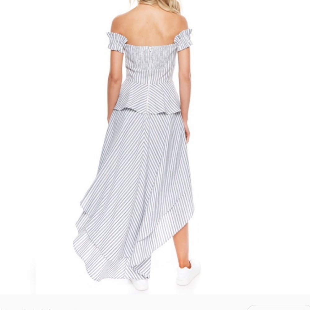 Tea & Cup "Southern Belle" striped hi low dress - Picture 2 of 7